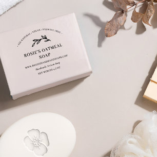 Elegant Greenery Handmade Beauty Skincare Product Rubber Stamp