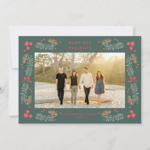 Elegant Greenery Holiday Frame Holiday Card