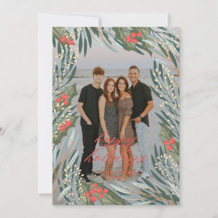 Elegant Greenery Holiday Frame Holiday Card
