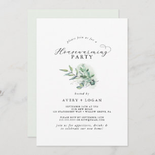 Elegant Greenery Housewarming Party Invitation