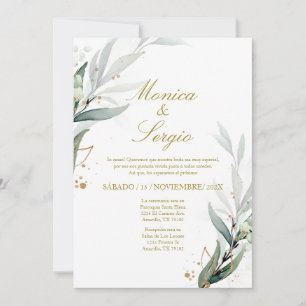 Elegant greenery Invitation in Spanish