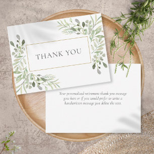Elegant Greenery Leaves Retirement Thank You Card