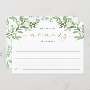 Elegant Greenery Memorial My Favourite Memory Card