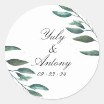 Elegant Greenery Minimalist Wedding Favour