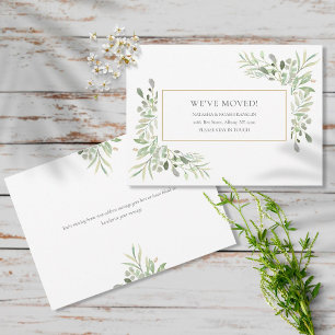 Elegant Greenery Moving Announcement