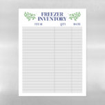 Elegant Greenery Navy Text Freezer Inventory Magnetic Dry Erase Sheet<br><div class="desc">Elegant freezer inventory magnetic sheet for your fridge in white with grey text fields and green greenery. Keep track of the contents of your freezer with this practical magnetic freezer inventory sheet with deep blue fonts and lush green branches.</div>