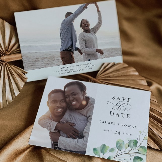 Elegant Greenery Photo Save The Date (Creator Uploaded)