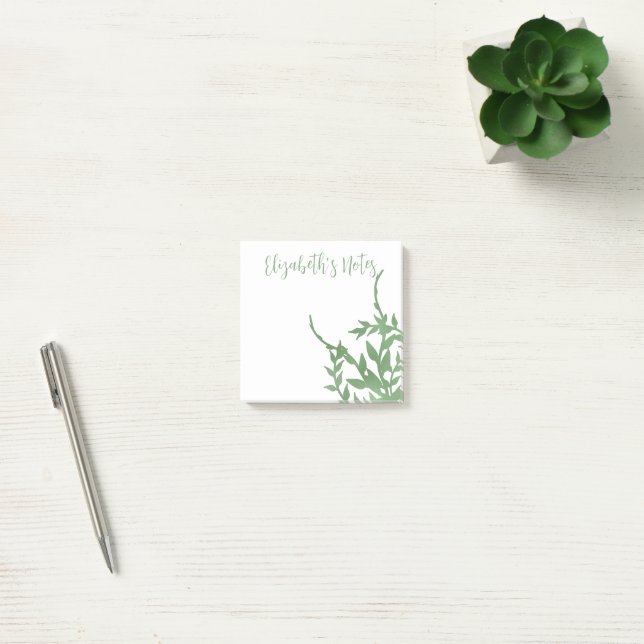 Elegant Greenery Post-it Notes (Office)