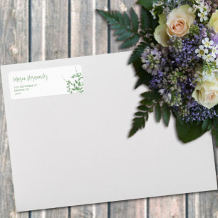 Elegant Greenery Quinceañera Return Address Label