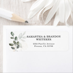 Elegant Greenery Return Address Label