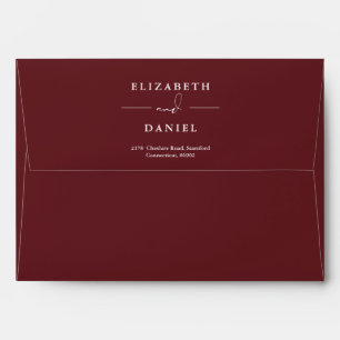 Elegant Greenery Rosewood Pink Return Address Envelope