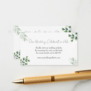Elegant Greenery RSVP QR Code Invitation