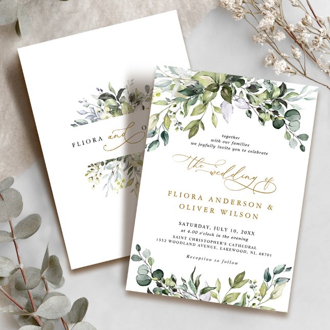 Elegant Greenery Rustic Country Botanical Wedding  Invitation (Elegant Greenery Rustic Country Botanical Wedding Invitation)