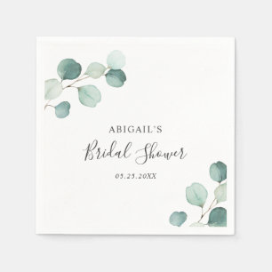 Elegant Greenery Rustic Eucalyptus Bridal Shower Napkin