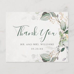 Elegant Greenery Rustic Eucalyptus Thank You Card