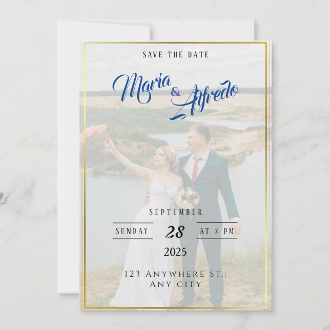 Elegant Greenery Save the Date Invitation (Front)