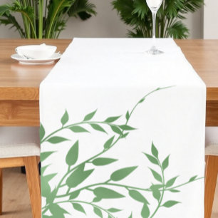 Elegant Greenery Short Table Runner