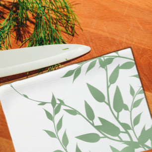 Elegant Greenery Tea Towel