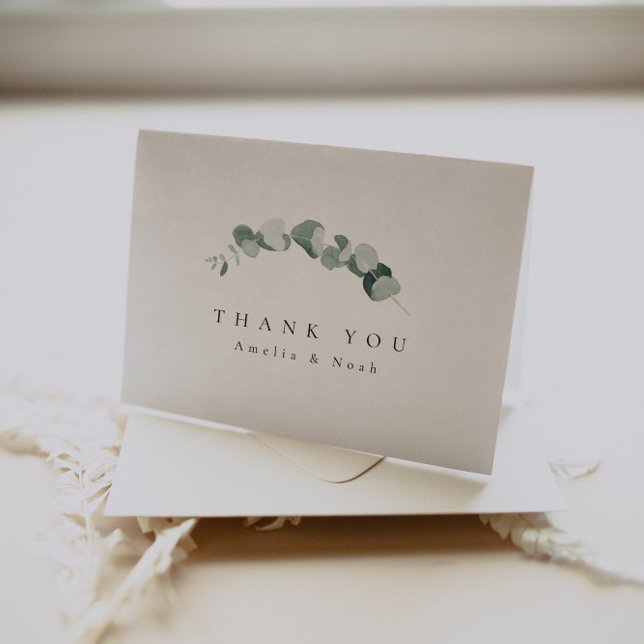 Elegant Greenery Thank You Card (Creator Uploaded)