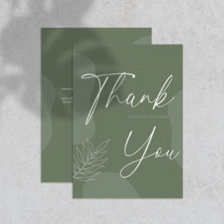 Elegant Greenery Thank You Card For Small Business