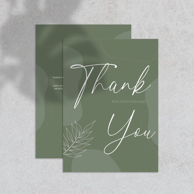 Elegant Greenery Thank You Card For Small Business (Creator Uploaded)