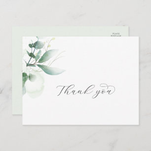 Elegant Greenery Thank You Postcard