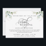 Elegant Greenery, Unique Online Virtual Wedding Save The Date<br><div class="desc">Invite friends and family to join your intimate "virtual/online" wedding with this elegant and romantic invitation. Gorgeous "Virtual Wedding" phrase in modern block and hand written calligraphy. Exquisite hand painted floral greenery encasing your details with foliage in green, olive, dusty blue and teal tones. Phrase on top "Nothing fancy, but...</div>