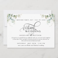 Elegant Greenery, Unique Online Virtual Wedding