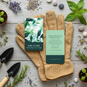 Elegant Greenery Watercolor Leaves Botanical Business Card
