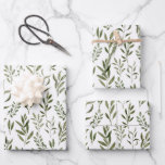 Elegant Greenery Watercolor Leaves  Wrapping Paper Sheet<br><div class="desc">Watercolor rustic leaves patter.</div>