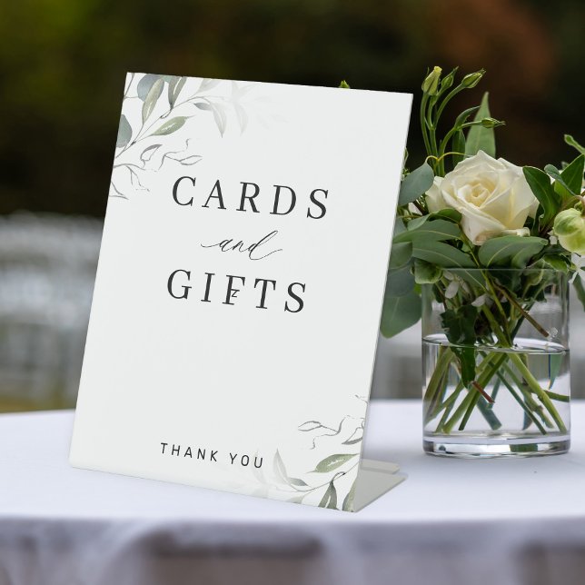 Elegant greenery wedding cards and gifts sign (Creator Uploaded)