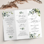 Elegant Greenery Wedding Ceremony Program<br><div class="desc">Designed to coordinate with our Boho Greenery wedding collection,  this customisable Ceremony Program features watercolor eucalyptus branches with a classy serif font & elegant calligraphy text graphics. Matching items available.</div>