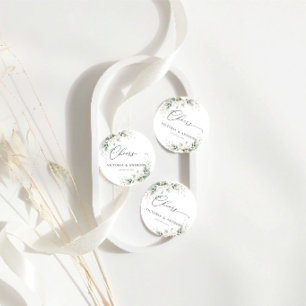 Elegant Greenery Wedding Cheers Round Coaster