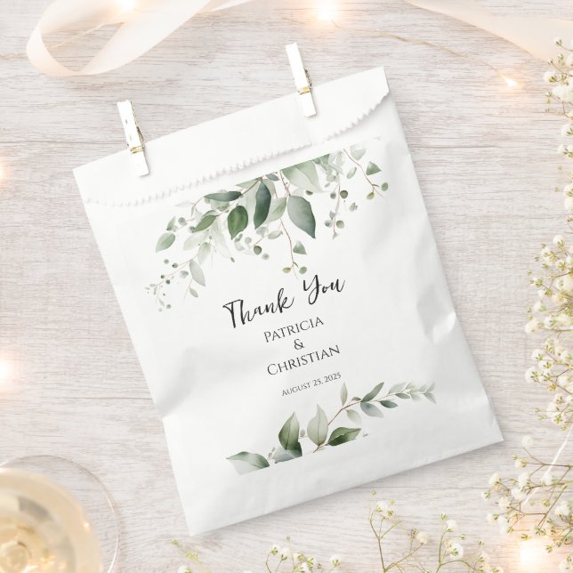 Elegant Greenery Wedding Favour Bag (Clipped)