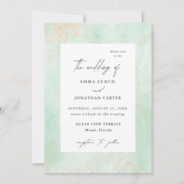 Elegant Greenery Wedding Invitation (Front)