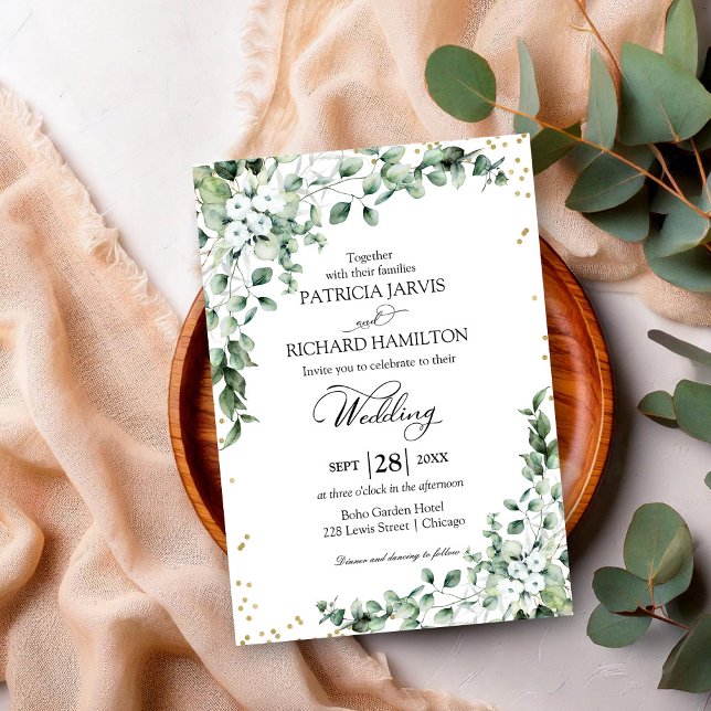 Elegant Greenery Wedding Invitation (Creator Uploaded)