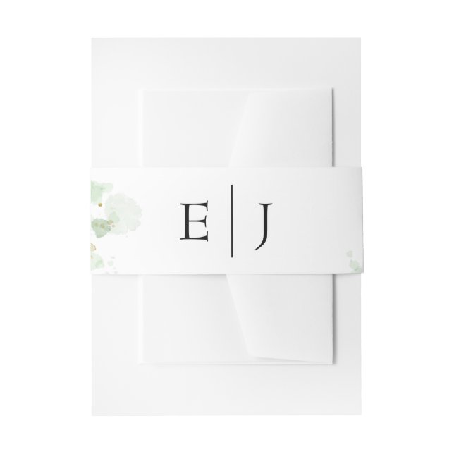 Elegant Greenery Wedding Invitation Belly Band (Front Example)