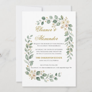 Elegant Greenery Wedding Invitation Template
