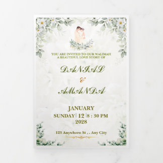 Elegant Greenery Wedding Invitation | Watercolor