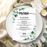 Elegant Greenery Wedding Menu Card<br><div class="desc">Get ready to be mesmerised by our breathtaking greenery wedding suite! Featuring a delicate illustration of eucalyptus leaves paired with bold, elegant calligraphy, it’s the perfect match for your enchanting garden-themed wedding. If you're missing any items or have a special request, don’t hesitate to reach out via chat—I’m here to...</div>