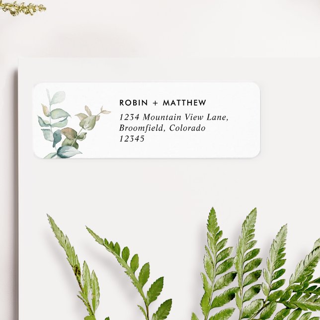 Elegant Greenery Wedding Return Address Label (Creator Uploaded)