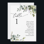Elegant Greenery Wedding Seating Chart Table Cards<br><div class="desc">Designed to coordinate with our Boho Greenery wedding collection,  this customisable Menu Template features mixed watercolor greenery leaves paired with a classy serif in black. Matching items available.</div>