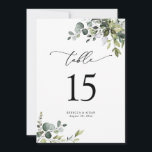 Elegant Greenery Wedding Table Number Cards<br><div class="desc">Designed to coordinate with our Boho Greenery wedding collection,  this customisable Menu Template features mixed watercolor greenery leaves paired with a classy serif in black. Matching items available.</div>