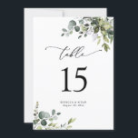 Elegant Greenery Wedding Table Number Cards<br><div class="desc">Designed to coordinate with our Boho Greenery wedding collection,  this customisable Menu Template features mixed watercolor greenery leaves paired with a classy serif in black. Matching items available.</div>