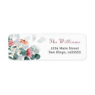 Elegant Greenery wildflower eucalyptus address Return Address Label