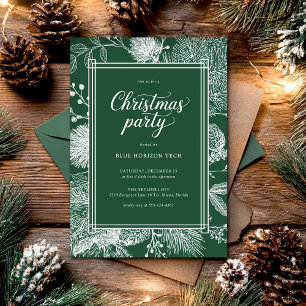 Elegant Greenery Winter Christmas Party Invitation