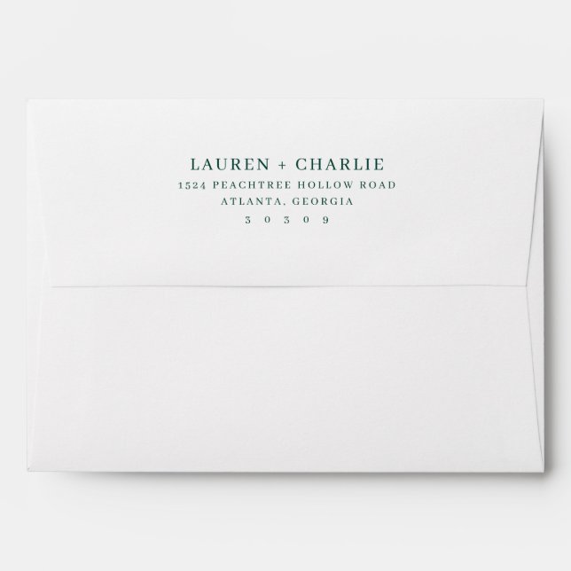 Elegant Greenish-Blue Typographic Envelope (Back (Top Flap))