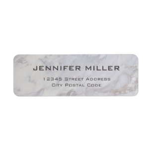 Elegant grey and beige marble design return address label