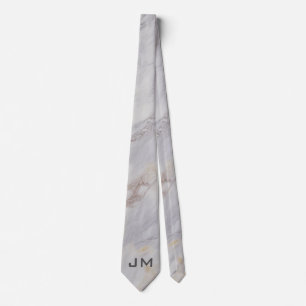 Elegant grey and beige marble design tie