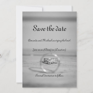 Elegant Grey and Black Save the Date Card